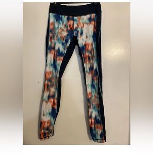 Zella Leggings Womens Size S/P Colorful Pants Sheer Leg Athletic Yoga w/ Pocket